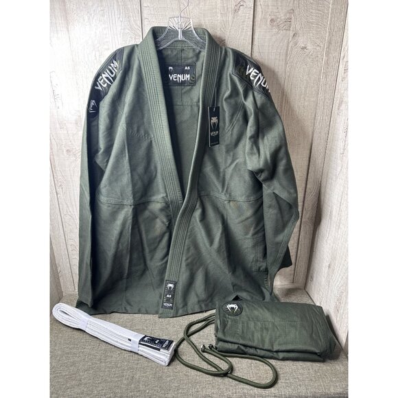 Venum First BJJ Gi A5 Martial Arts Uniform Jacket Drawstring Pants & White Belt - Picture 1 of 13